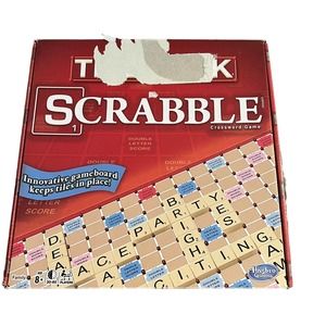 Tile Lock Scrabble Game”Keeps Tiles In Place”,4 Red Tile Holders & Bag I00 Tiles